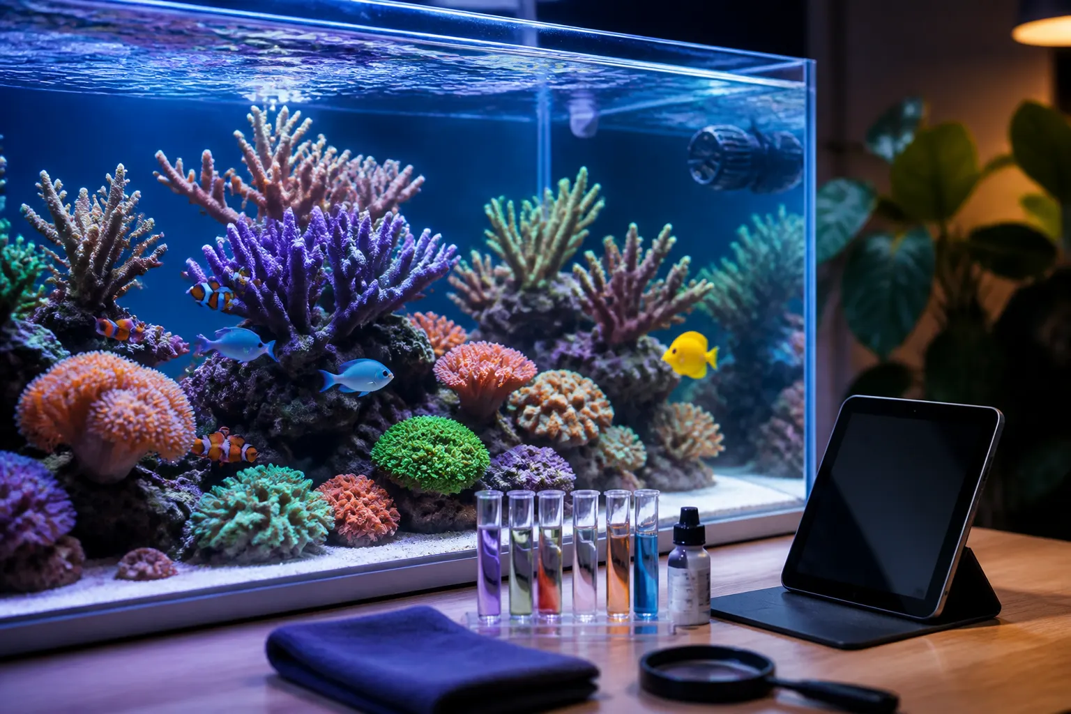 Circulação em aquário marinho com corais SPS e LPS em pleno fluxo com apoio do ReefFlow
